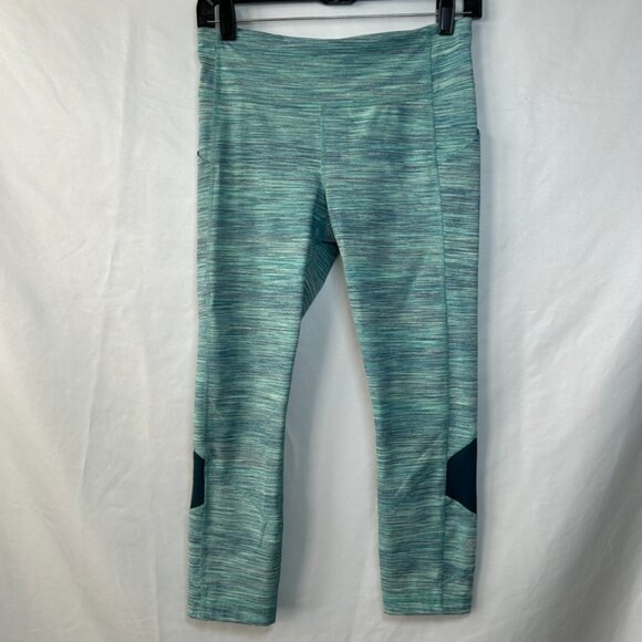 lululemon athletica  Pace‎ Rival Crop Space Dye Camo Alberta Lake Fresh Teal - Picture 1 of 10